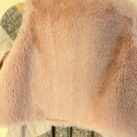 Rare Editions Toddler Dress 2T Faux Fur Vest Pastel Stripped Bell Sleeve Flowy - Picture 16 of 17